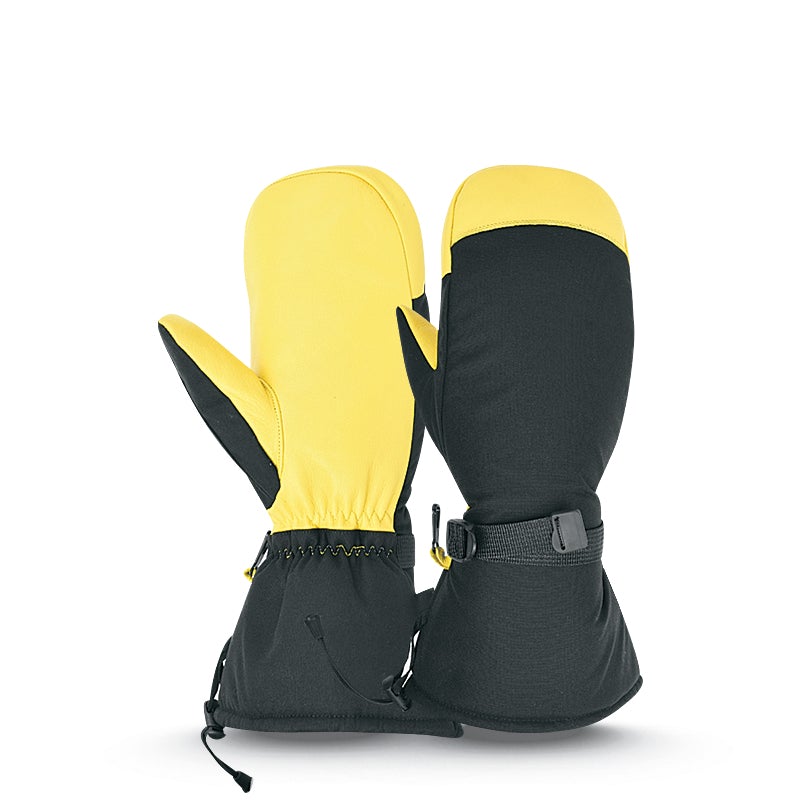 SPLIT YELLOW Leather Mittens