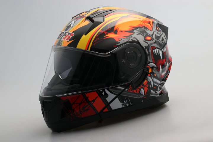 CANYON Helmet Wolf Black Orange Shiny