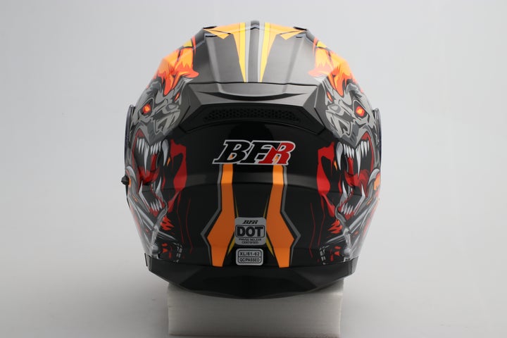 CANYON Helmet Wolf Black Orange Shiny