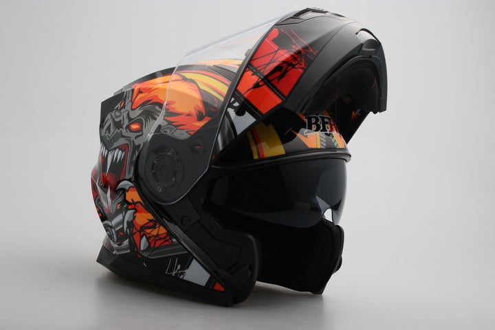 CANYON Helmet Wolf Black Orange Shiny