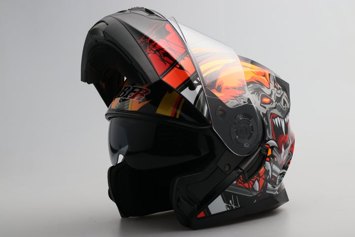 CANYON Helmet Wolf Black Orange Shiny