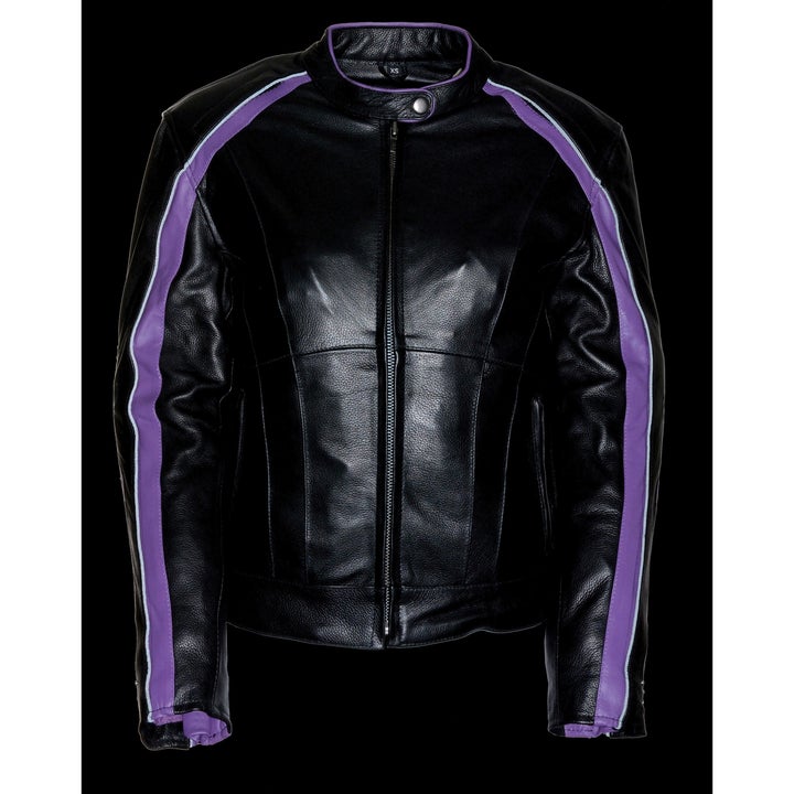 BRED Women’s Jacket w/ Stud & Wings Detailing-Purple