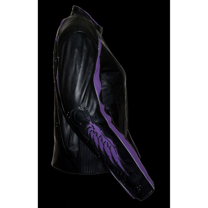 BRED Women’s Jacket w/ Stud & Wings Detailing-Purple