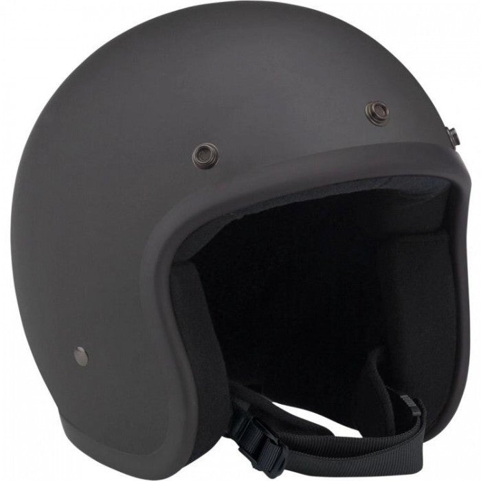 Open Face Helmet with Visor Matte Black