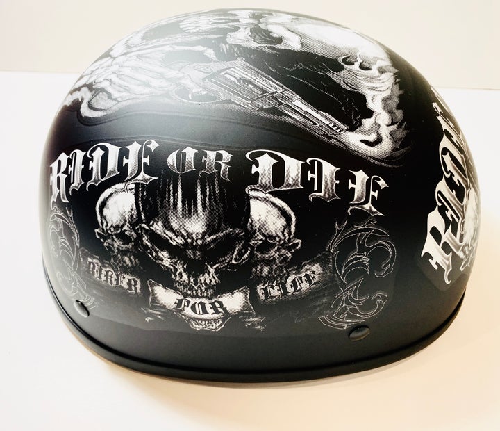 Ride or Die Skull Matte beanie Helmet