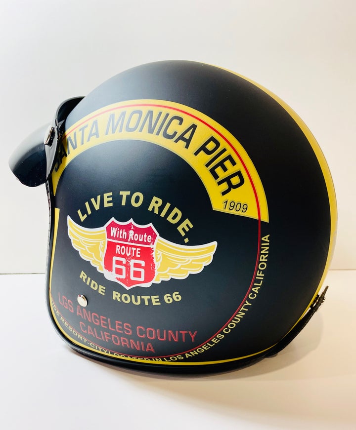 Route 66 3/4 Black Motorcycle Helmet