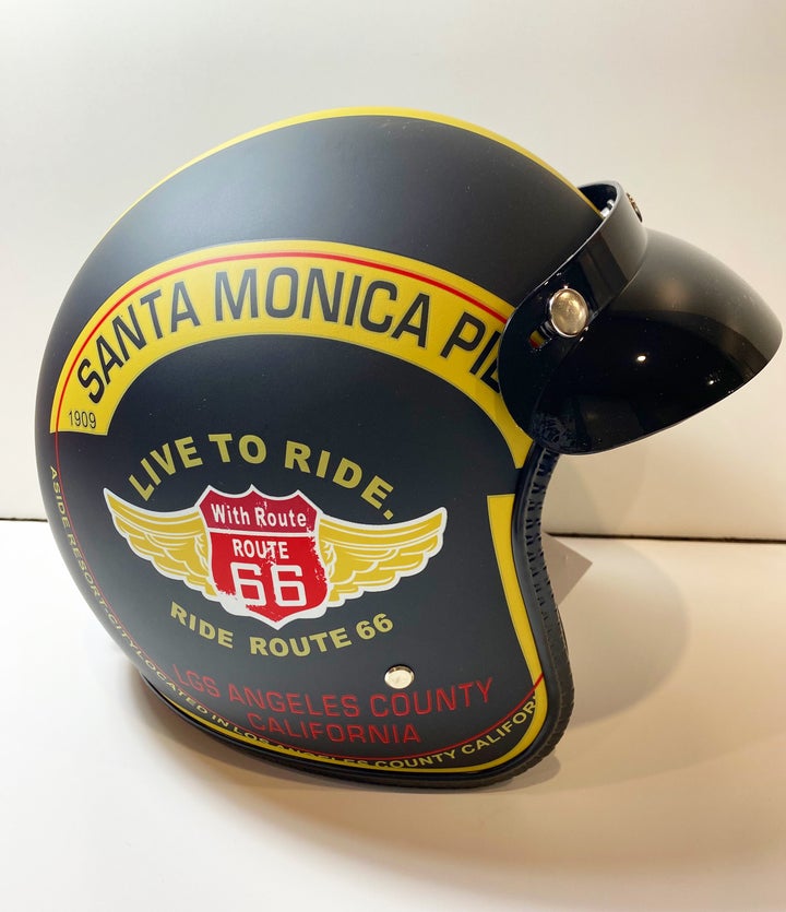 Route 66 3/4 Black Motorcycle Helmet